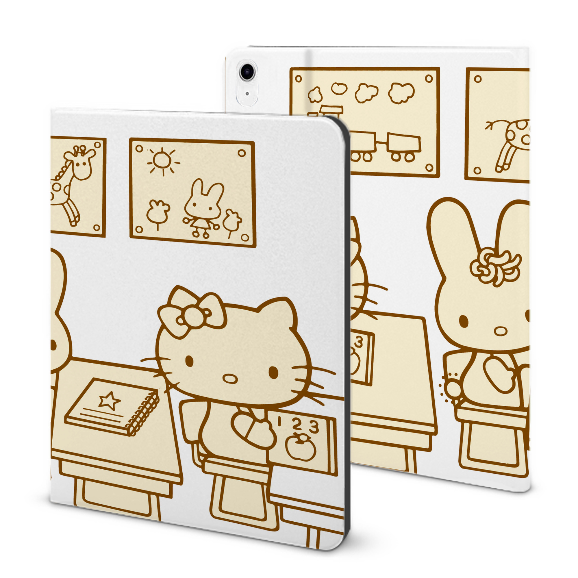 （画像用） Hello Kitty ハローキティ IPad ケース ブック型 PUレザー TPU 耐衝撃 軽量 薄型 ペン収納なし 全面保護 IPad 各モデル対応